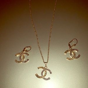 Chanel style earrings/necklace